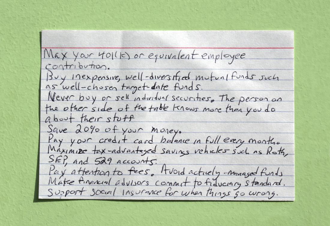 Have a Retirement Plan – Harold Pollock’s index card version